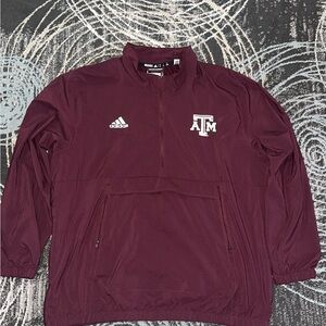 Adidas A&M Coaches Sideline Pullover Maroon Windbreaker Jacket